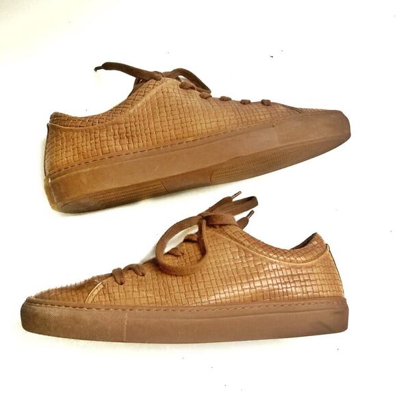 Aquatalia Alaric Woven Leather Sneakers | Italy Waterproof Tan Luxe Street Style - Picture 16 of 16
